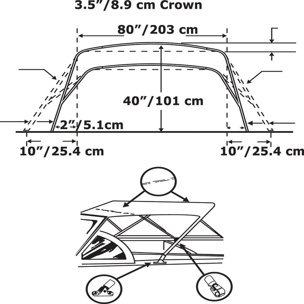 BTK-1 Boat Top Frame Kit 2-Bow