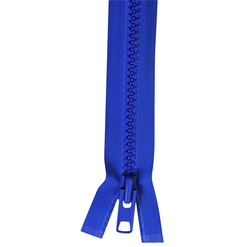 YKK #10 Vislon BLUE Lock-Pin 2-Tab Slide Zippers 24"to 120"L