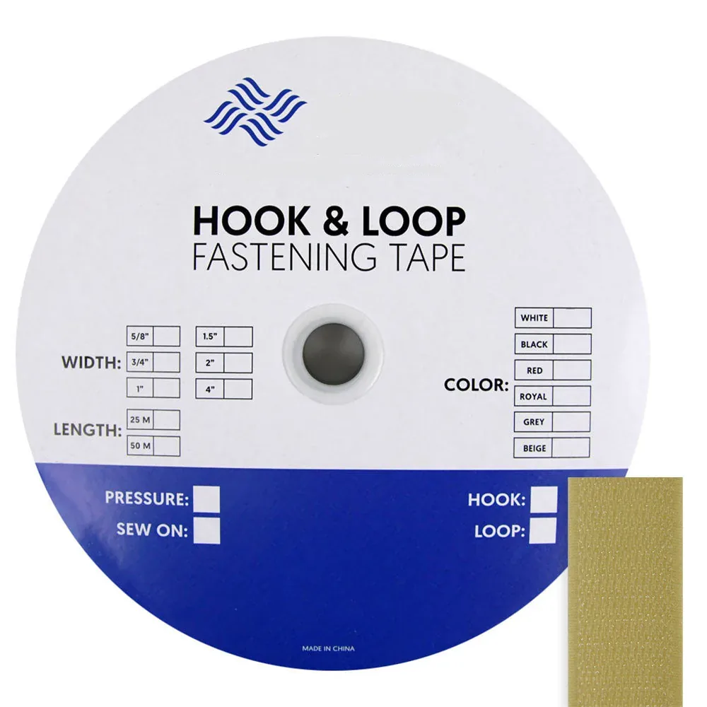 HOOK And LOOP Fasteners: COLORS Sew-On 27yd/rl-Each (Separately) - Beige